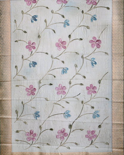 Pastel color Tissue Saree - Shop Vastram