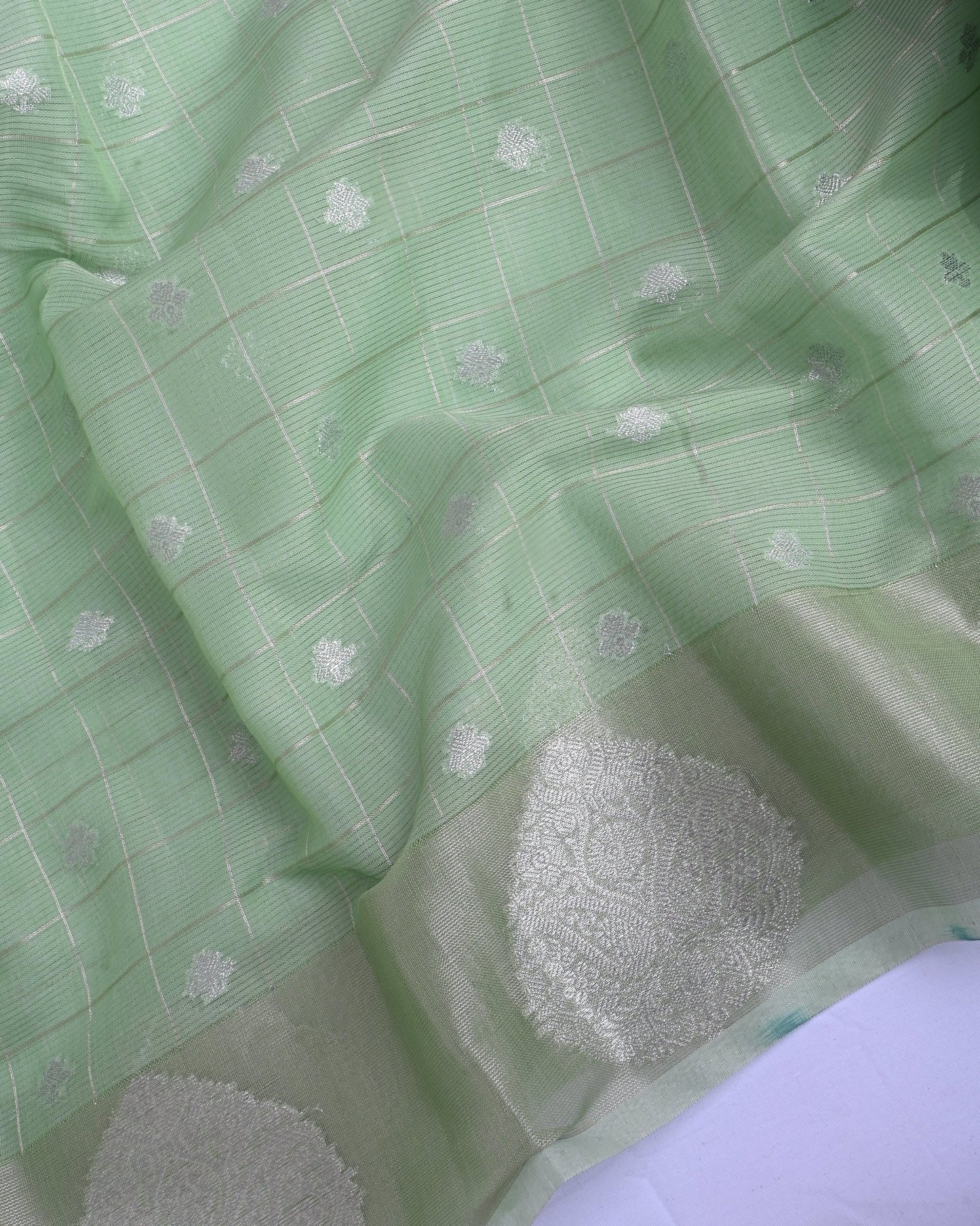 Pastel Organza Banarasi Saree - Shop Vastram