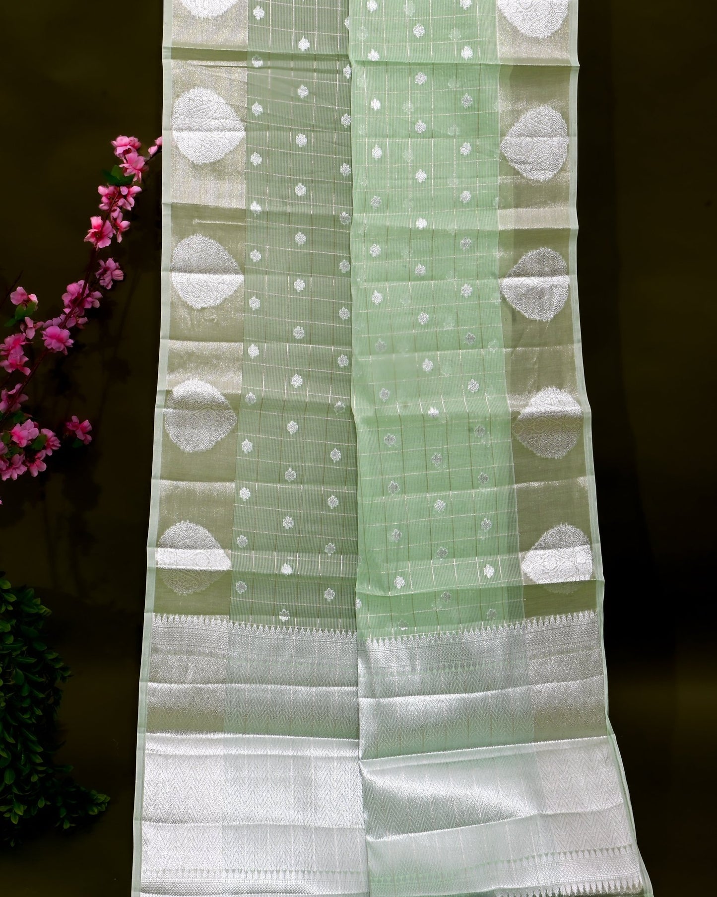 Pastel Organza Banarasi Saree - Shop Vastram