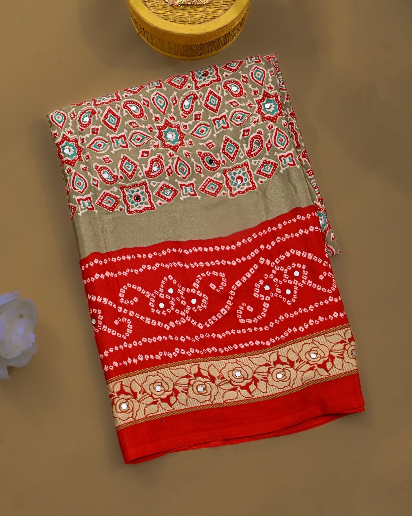 Pastel Silk Printed Saree - Shop Vastram