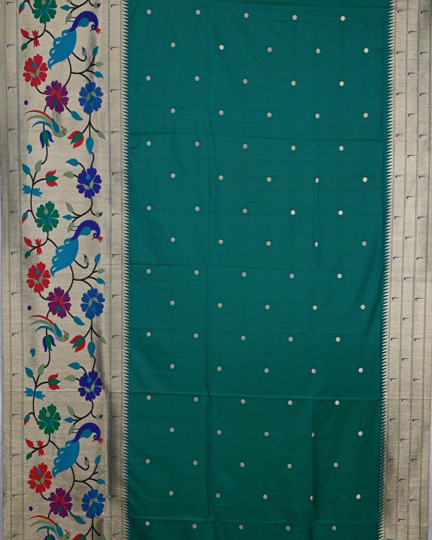Peacock Blue color Silk Saree - Shop Vastram