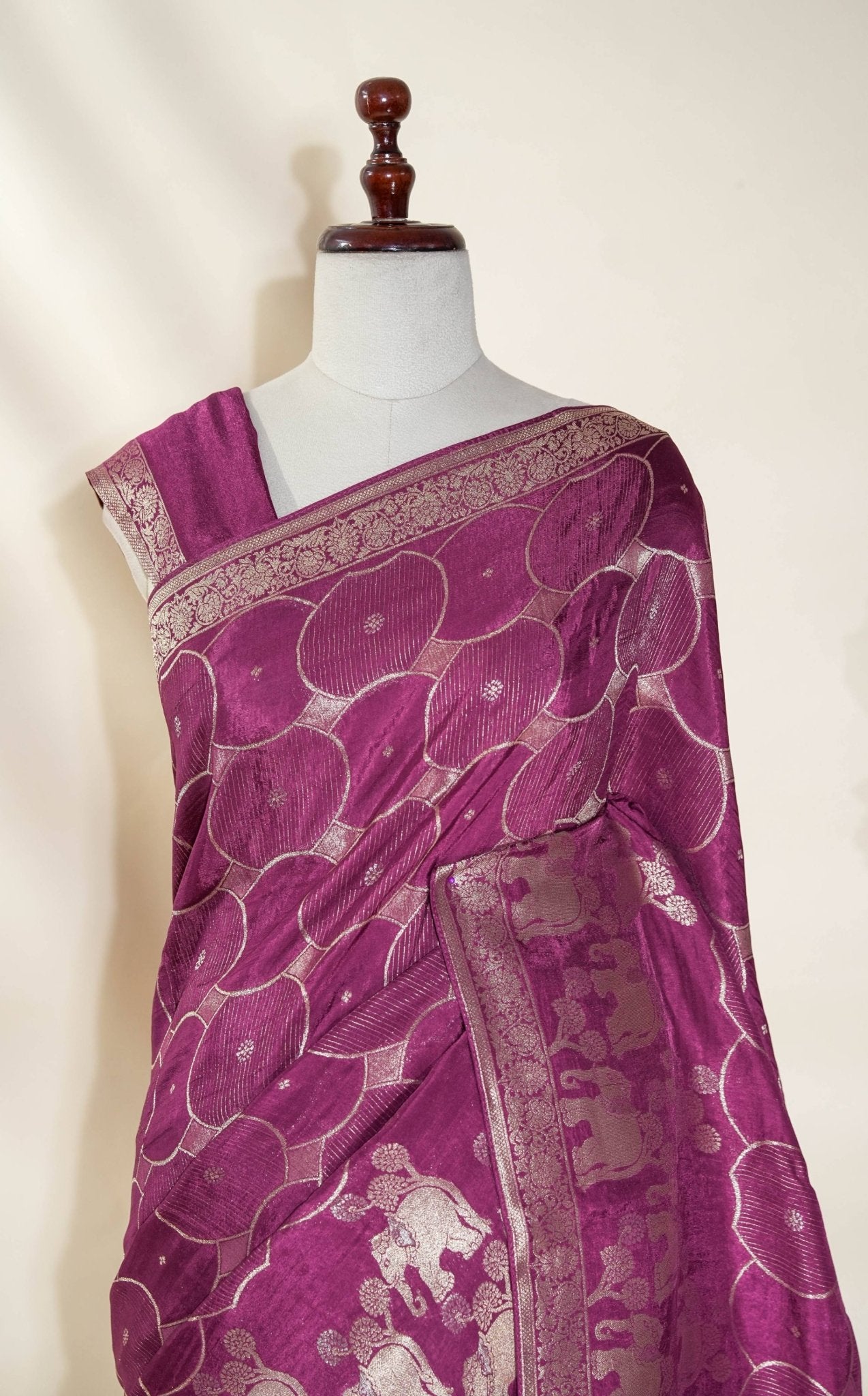 Pink Banarasi Silk Saree - Shop Vastram