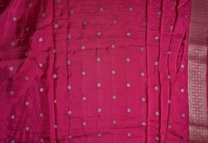 Pink Banarasi Silk Saree - Shop Vastram