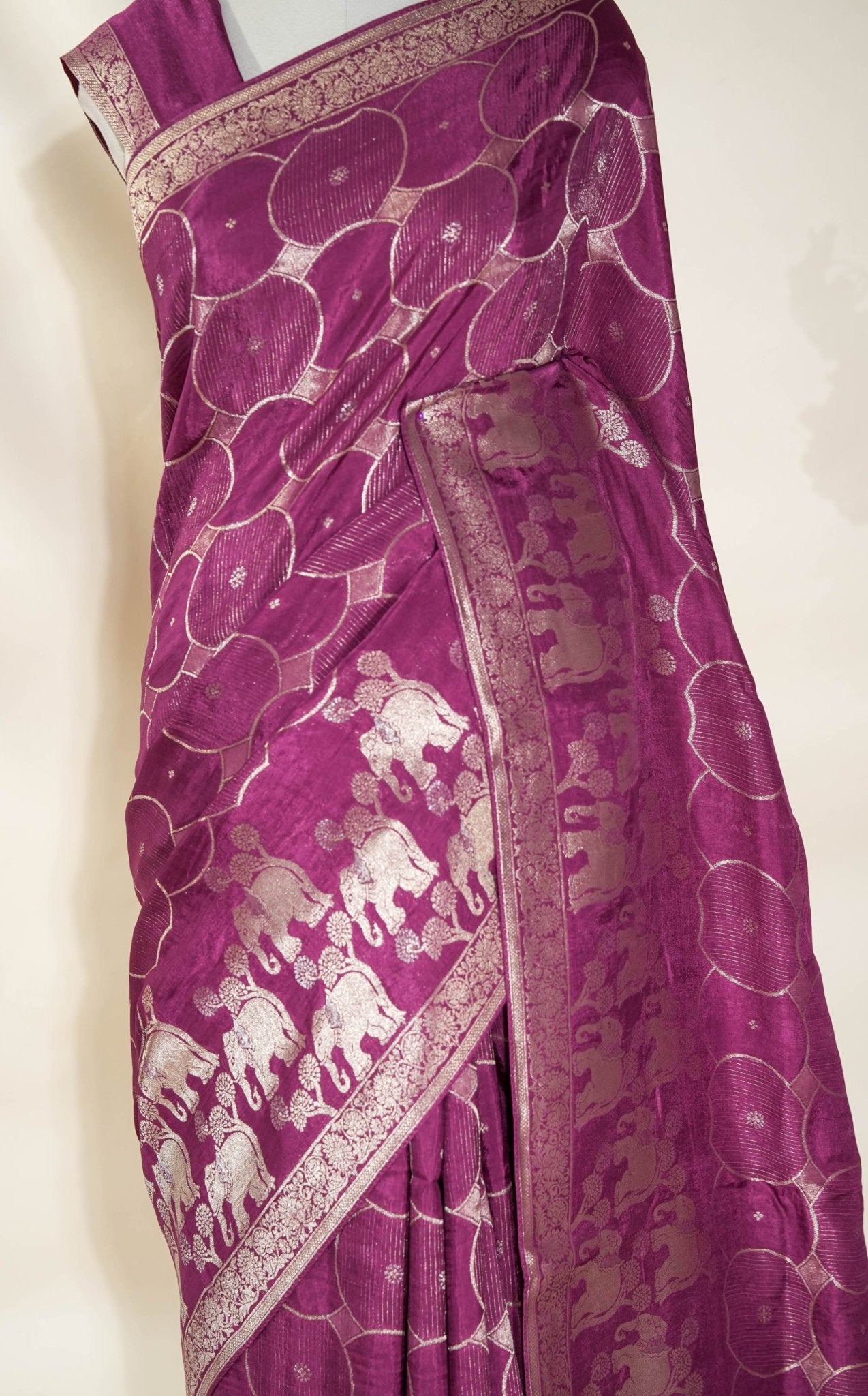 Pink Banarasi Silk Saree - Shop Vastram