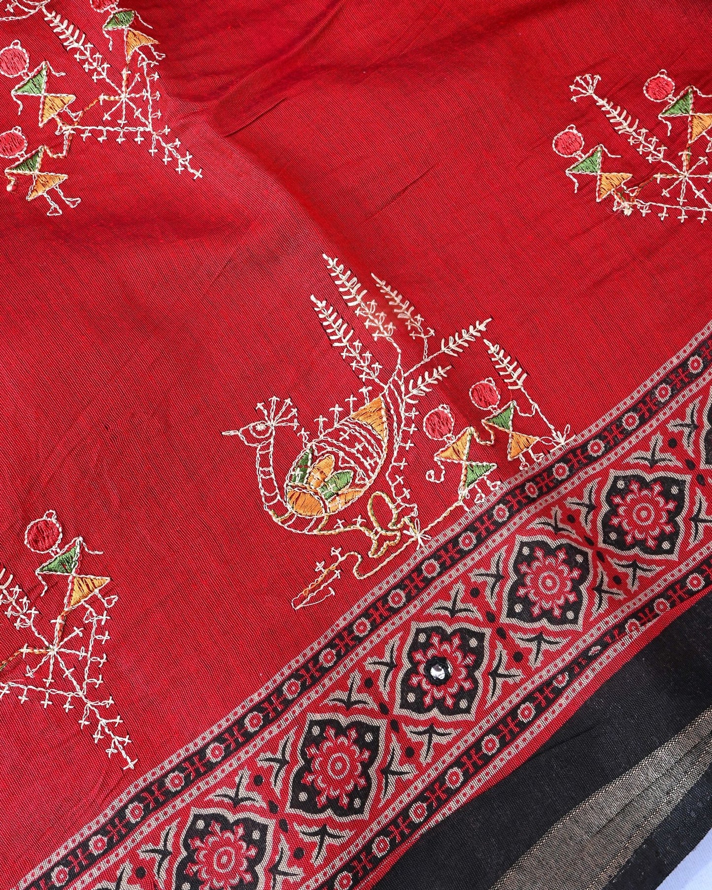 Pink Chanderi Embroidery Saree - Shop Vastram