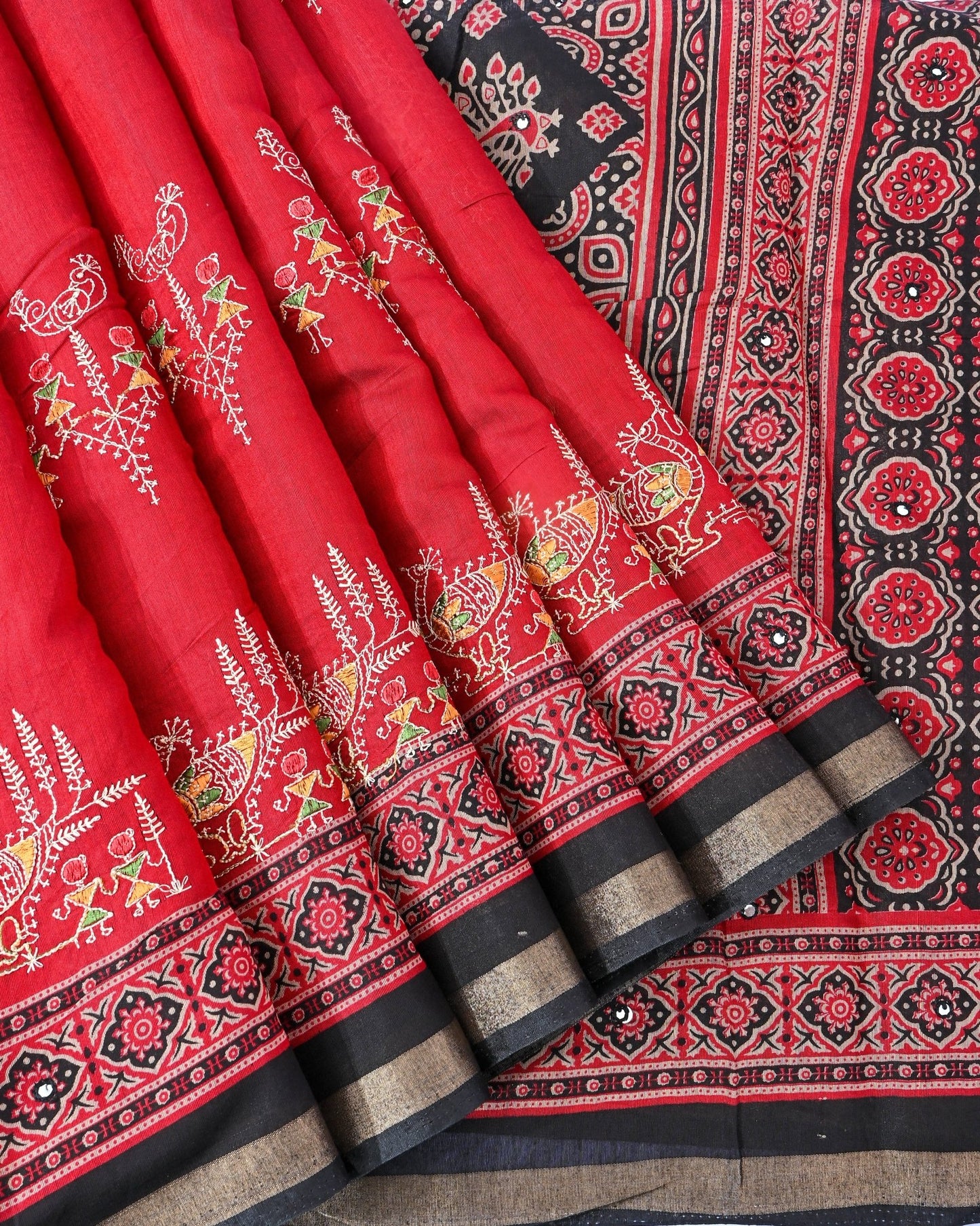 Pink Chanderi Embroidery Saree - Shop Vastram