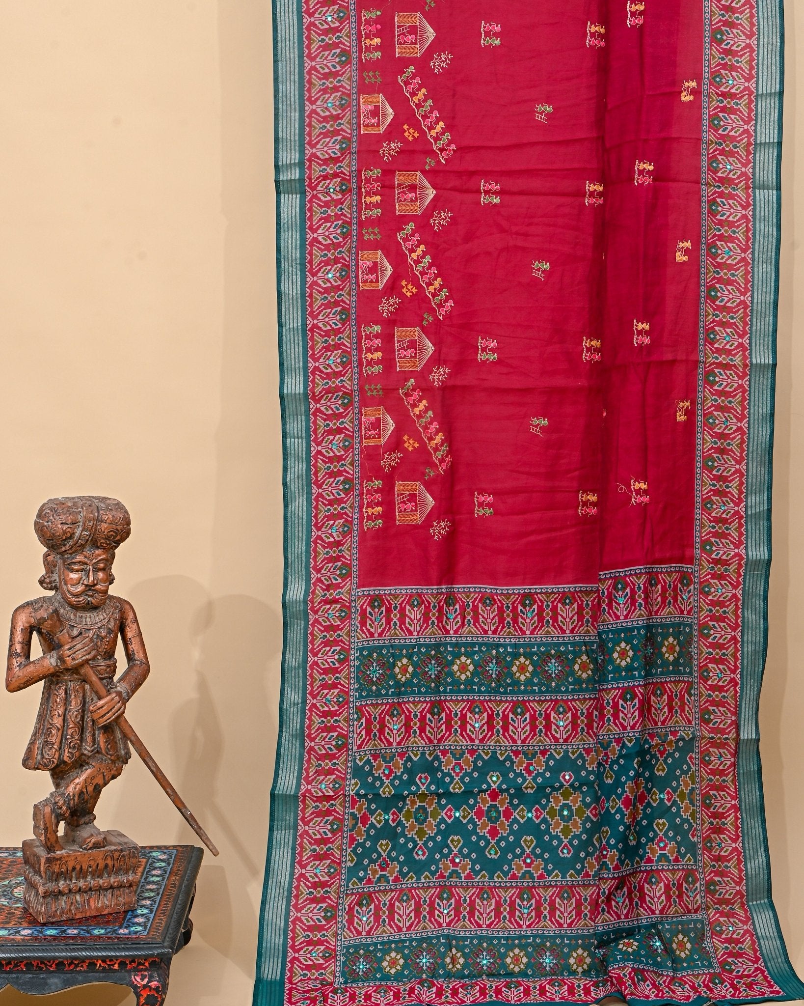 Pink Chanderi Embroidery Saree - Shop Vastram