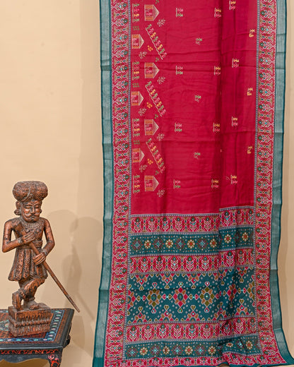 Pink Chanderi Embroidery Saree - Shop Vastram