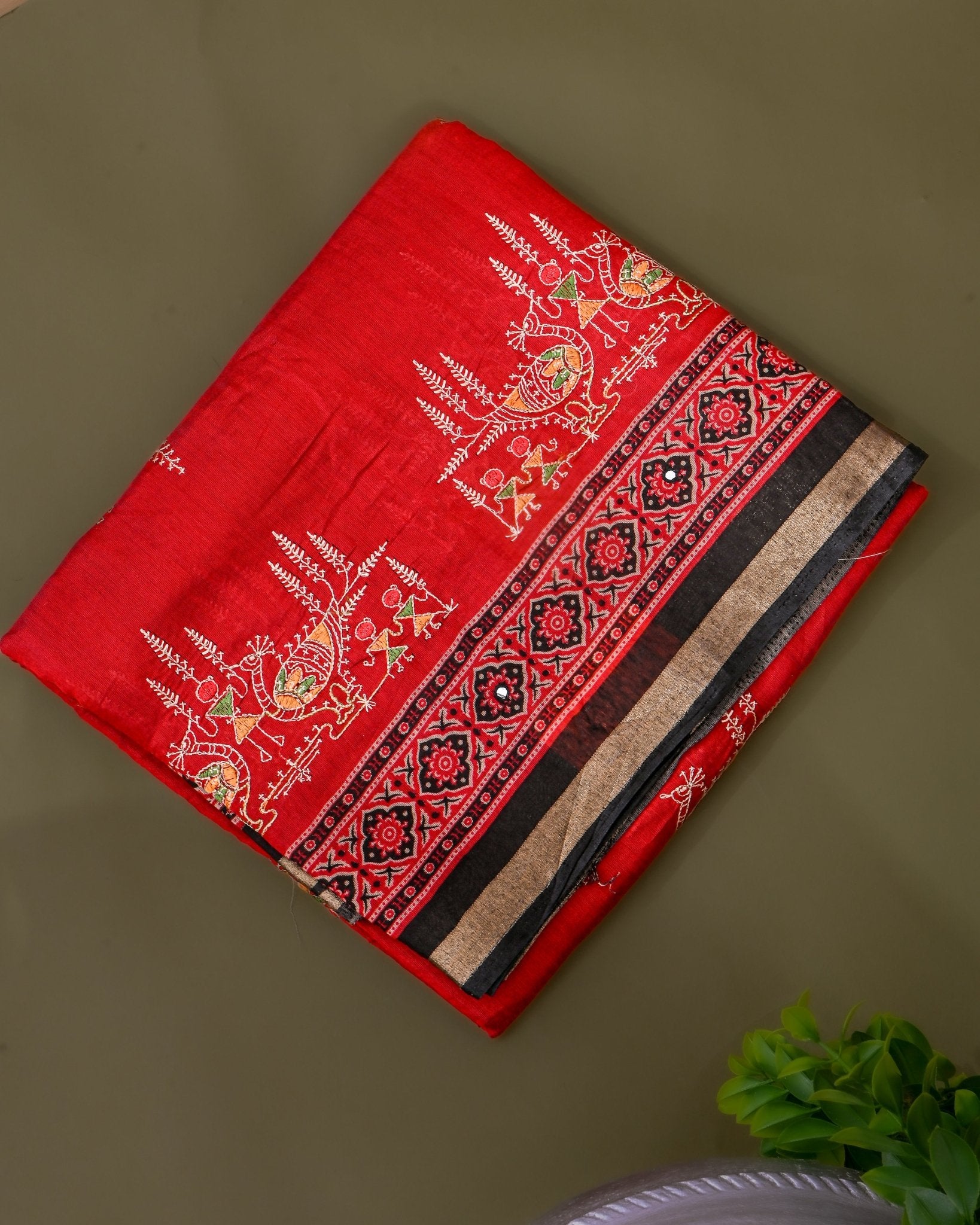 Pink Chanderi Embroidery Saree - Shop Vastram