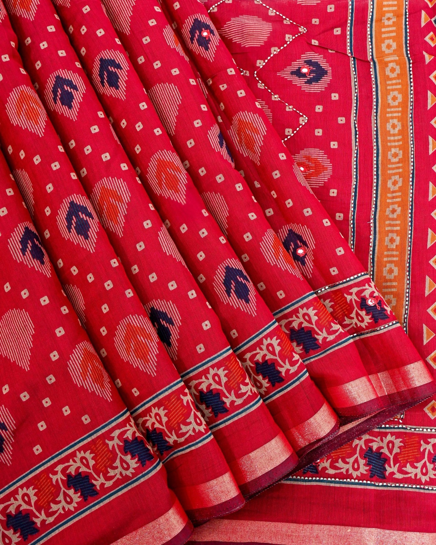 Pink Chanderi Printed Saree - Shop Vastram
