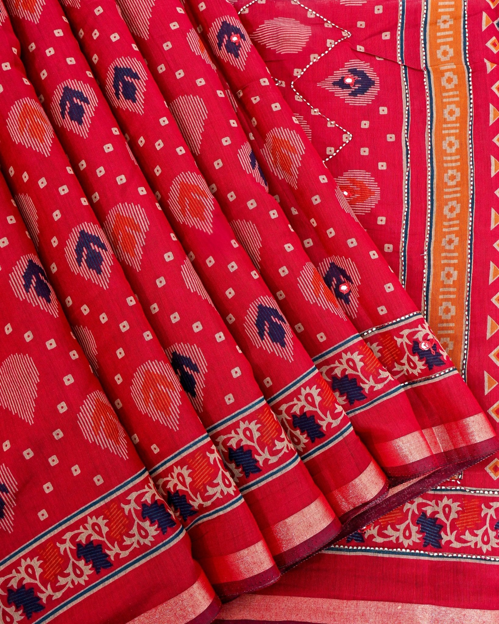 Pink Chanderi Printed Saree - Shop Vastram