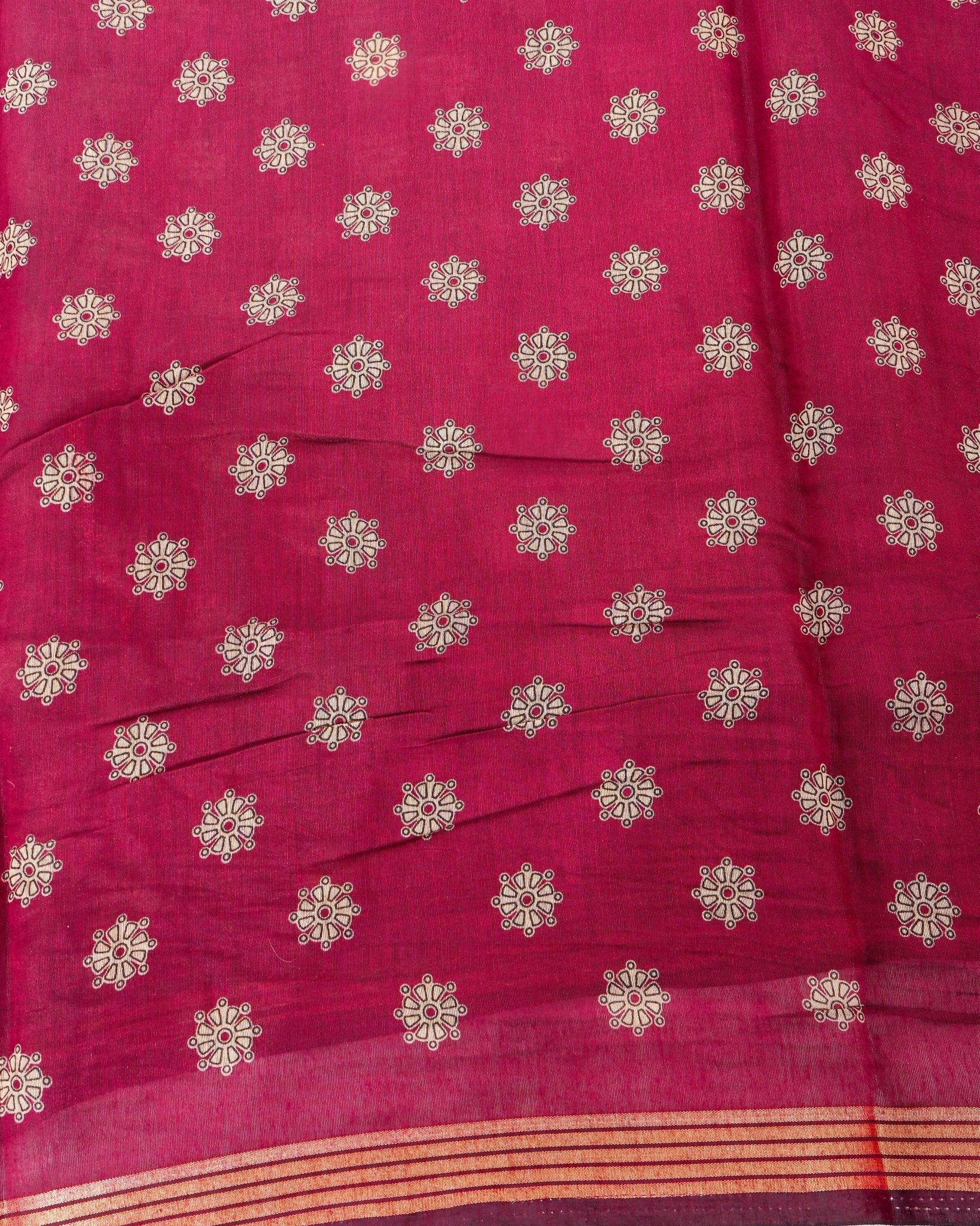 Pink Chanderi Printed Saree - Shop Vastram
