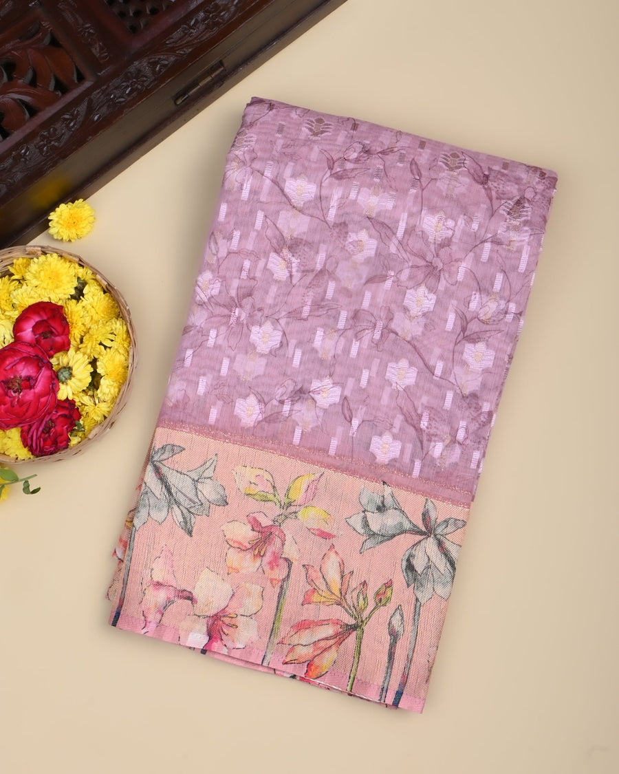 Pink Color Chanderi Saree - Shop Vastram