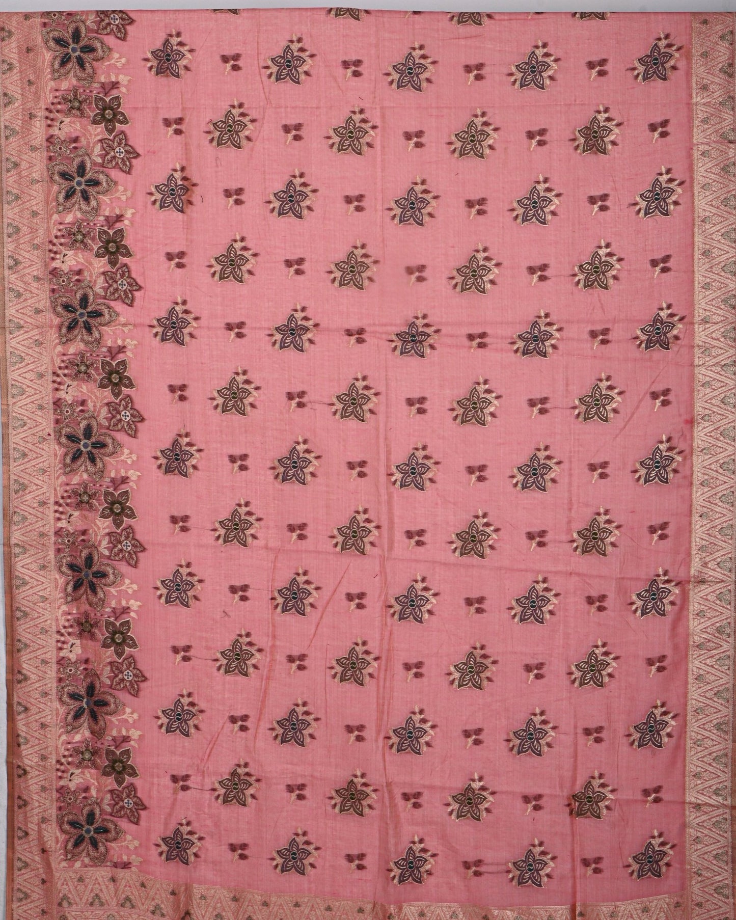 Pink color Chanderi Saree - Shop Vastram