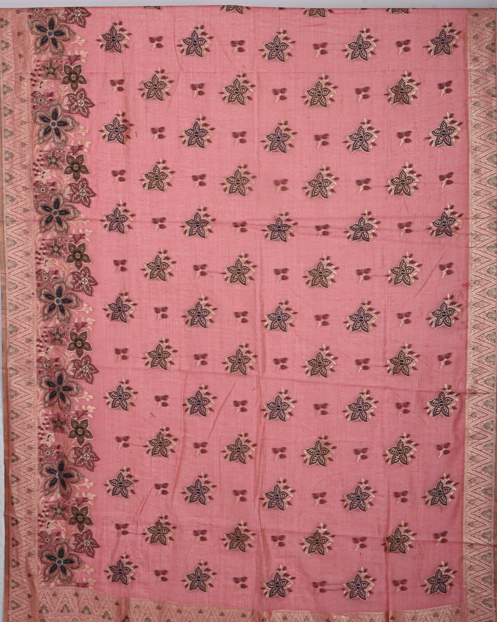 Pink color Chanderi Saree - Shop Vastram