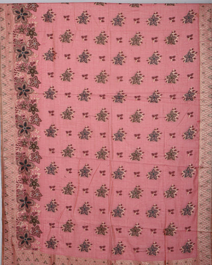 Pink color Chanderi Saree - Shop Vastram