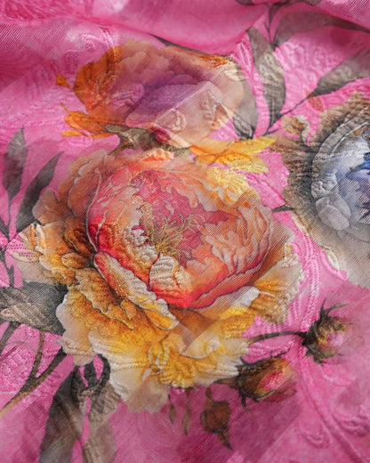 Pink Color Chanderi Saree - Shop Vastram