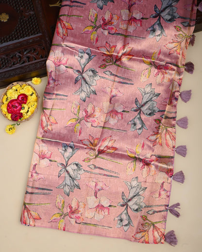 Pink Color Chanderi Saree - Shop Vastram