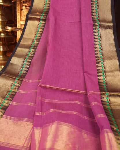 Pink Color Cotton Saree - Shop Vastram