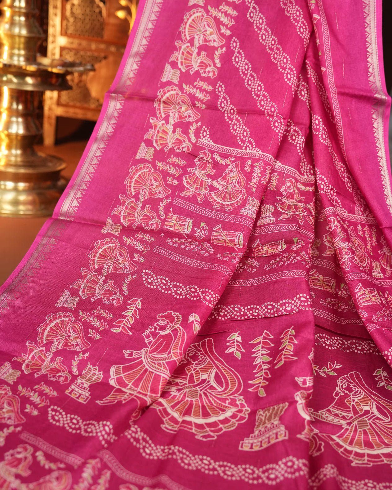 Pink Color Cotton Saree - Shop Vastram
