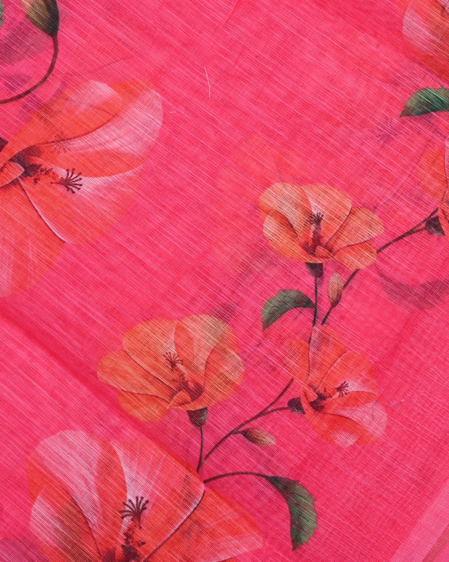 Pink Color Lenin Saree - Shop Vastram