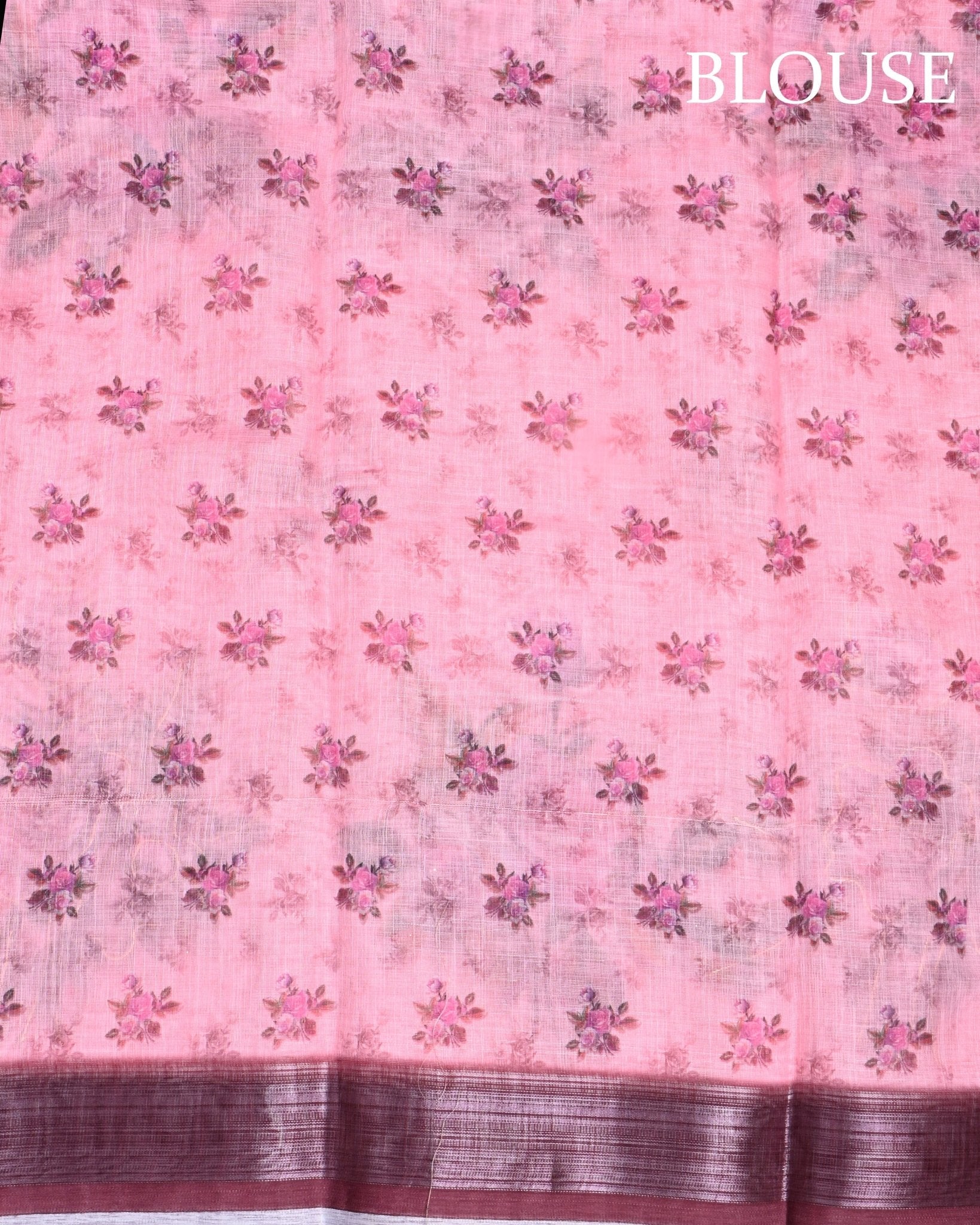 Pink Color Lenin Saree - Shop Vastram
