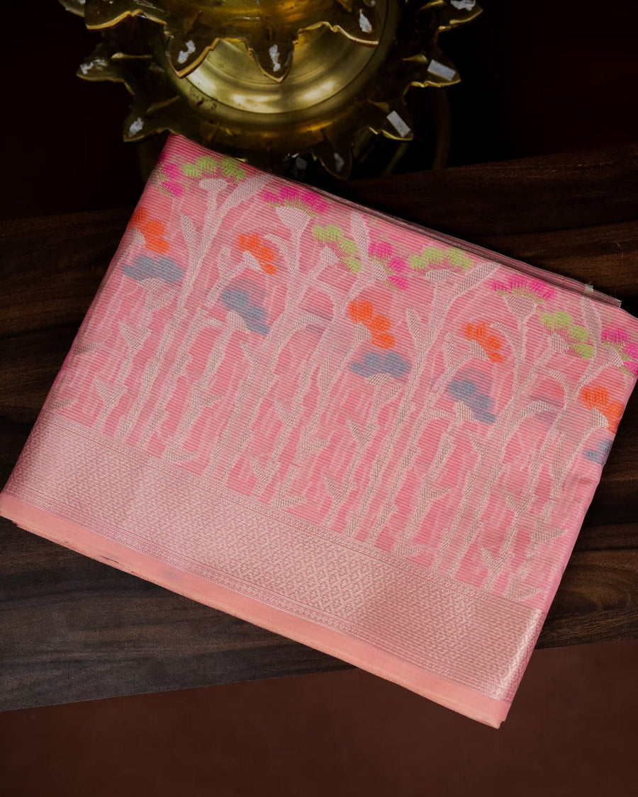 Pink Color Organza Saree - Shop Vastram