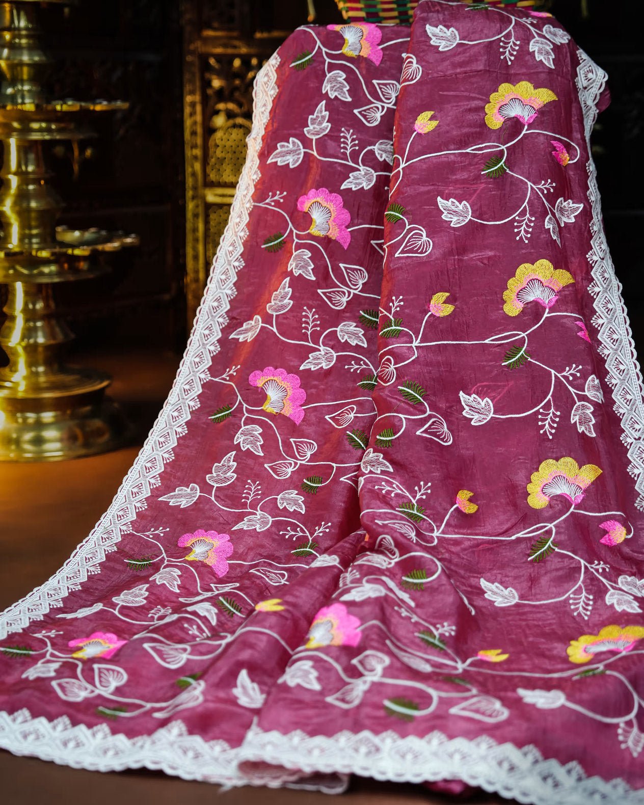 Pink Color Organza Saree - Shop Vastram