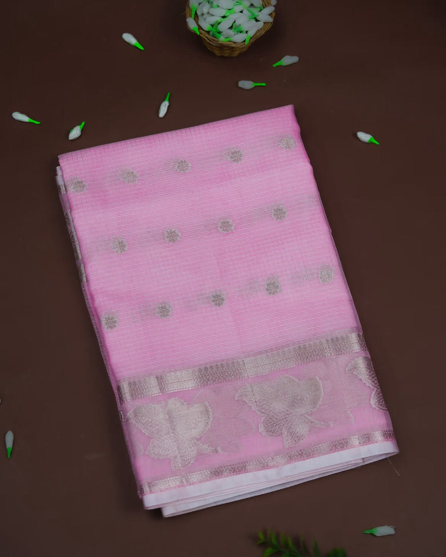 Pink Color Silk Kota Saree - Shop Vastram