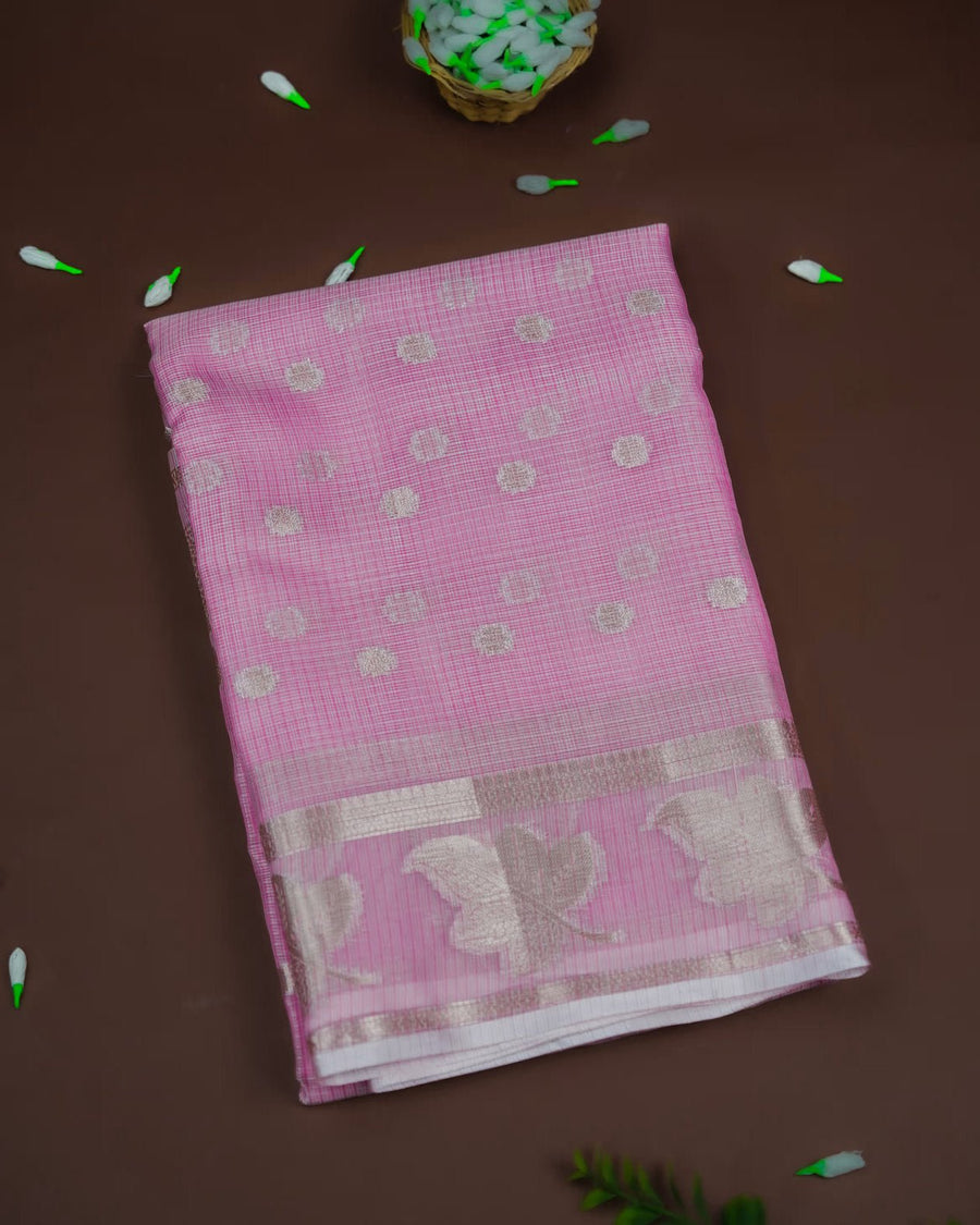 Pink Color Silk Kota Saree - Shop Vastram