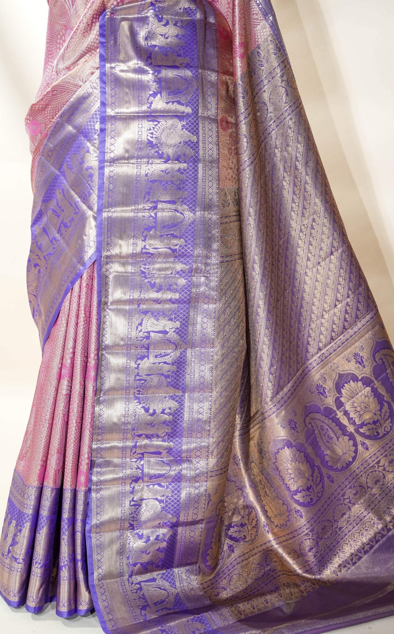 Pink Kanchipuram Saree - Shop Vastram