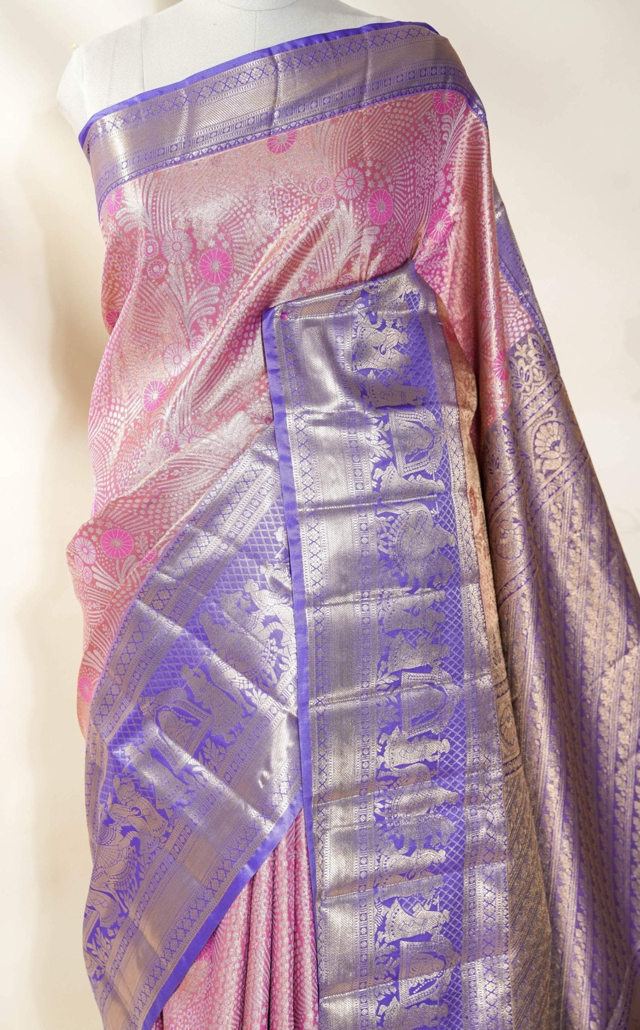 Pink Kanchipuram Saree - Shop Vastram