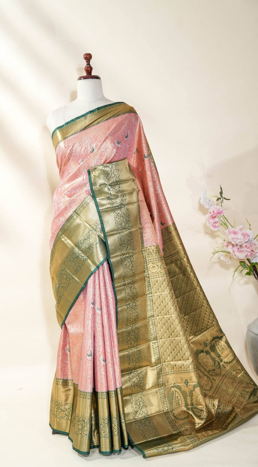 Pink Kanchipuram Saree - Shop Vastram