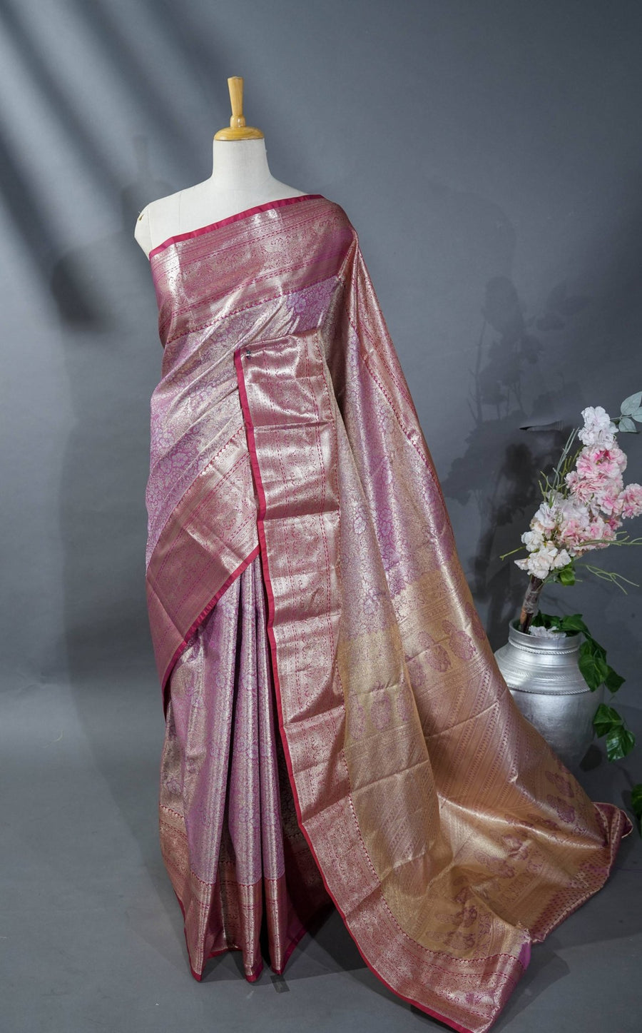 Pink Kanchipuram Saree - Shop Vastram