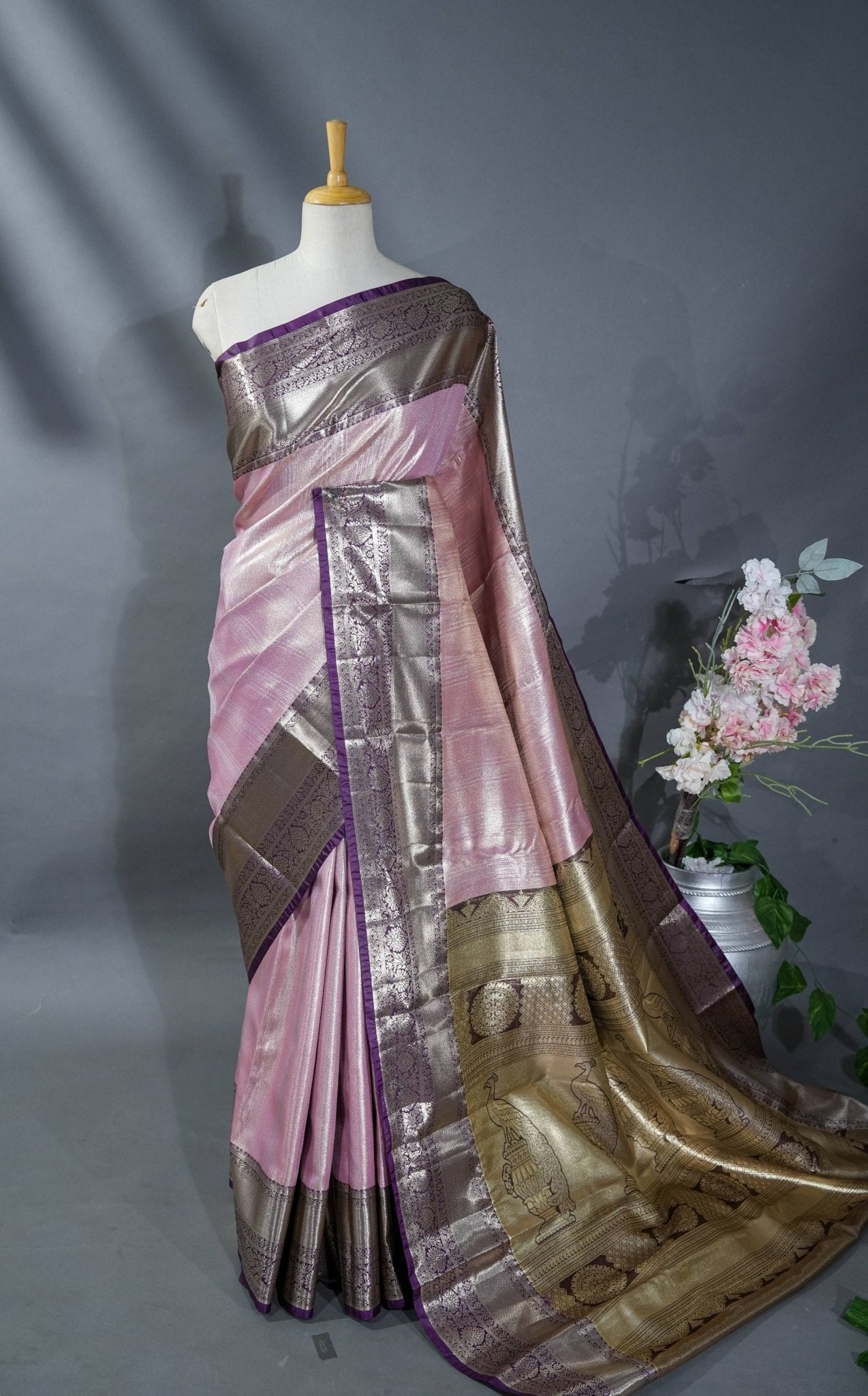Pink Kanchipuram Saree - Shop Vastram