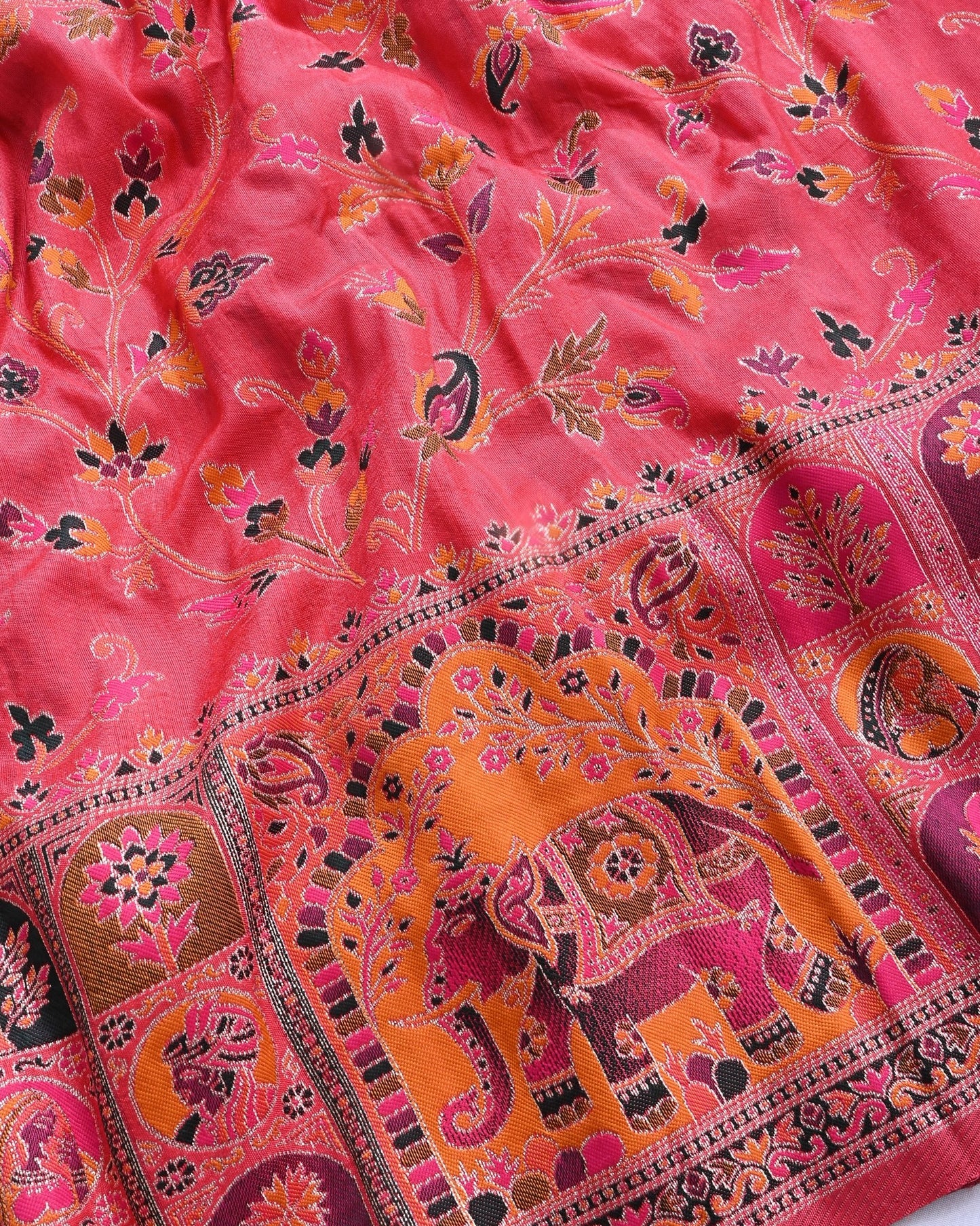 Pink Silk Banarasi Saree - Shop Vastram