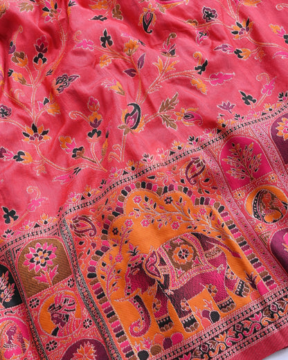 Pink Silk Banarasi Saree - Shop Vastram
