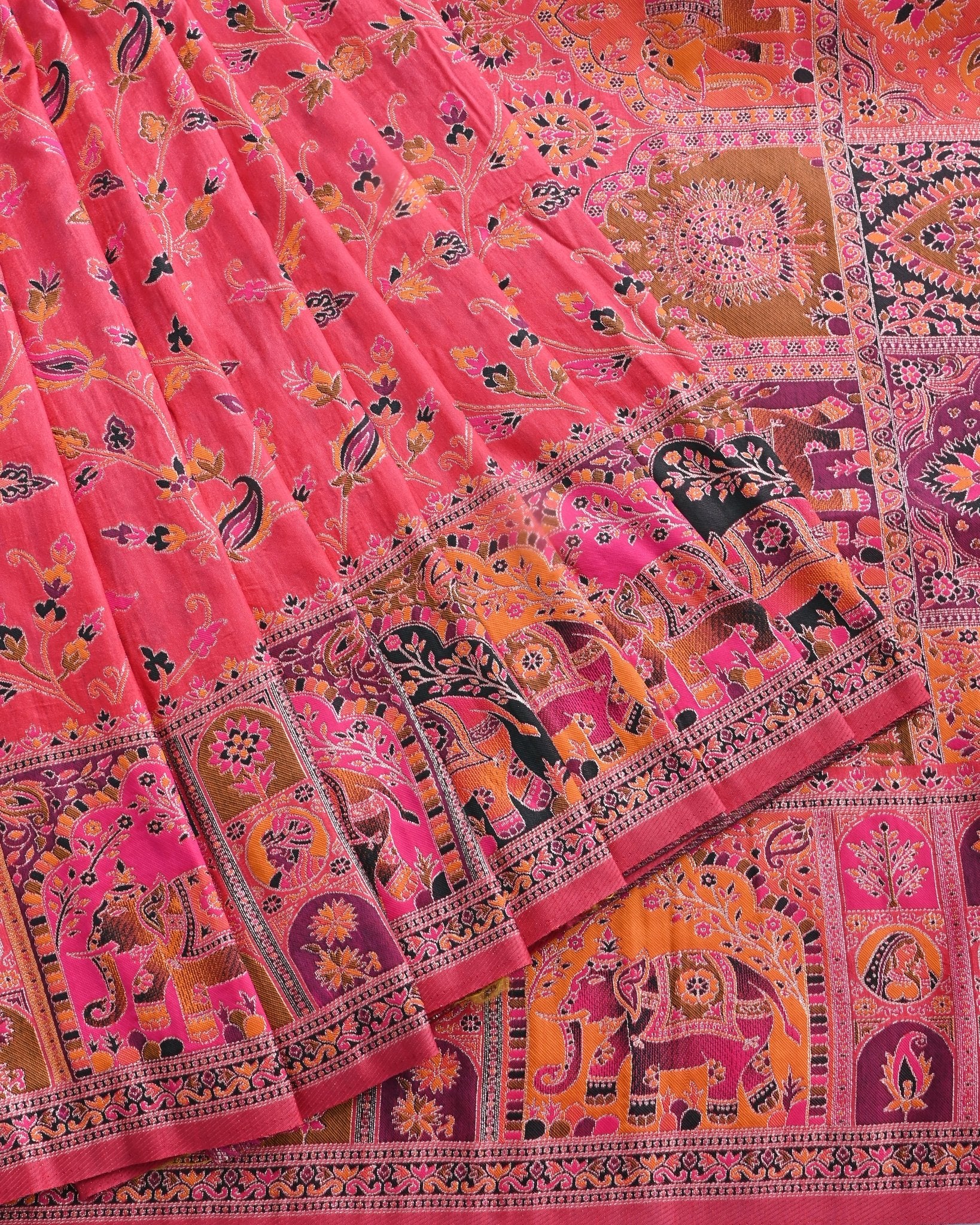 Pink Silk Banarasi Saree - Shop Vastram