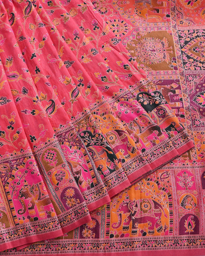 Pink Silk Banarasi Saree - Shop Vastram
