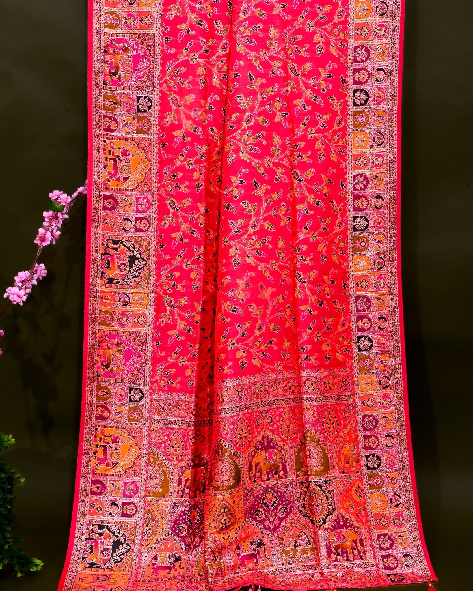 Pink Silk Banarasi Saree - Shop Vastram