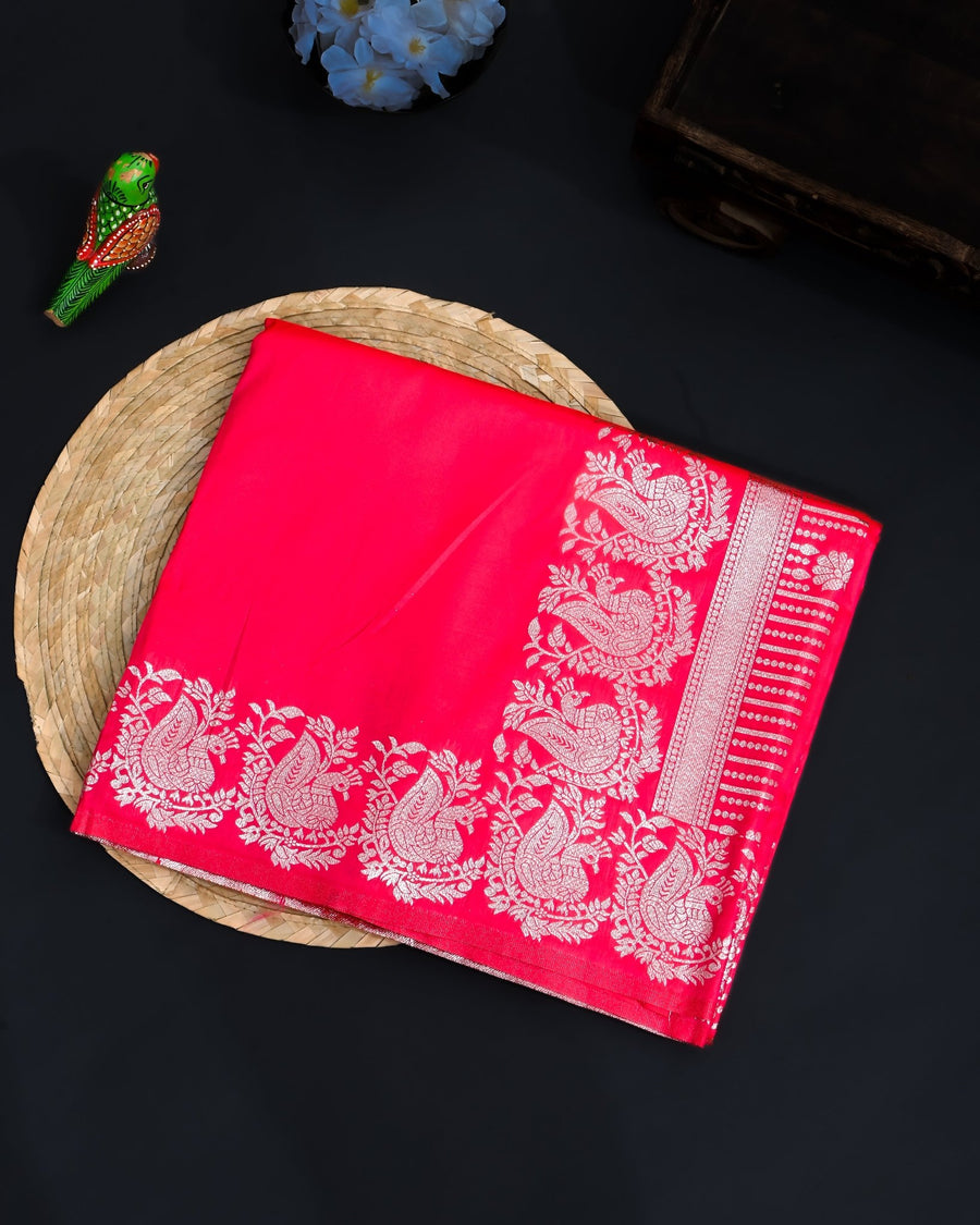 Pink Silk Banarasi Saree - Shop Vastram