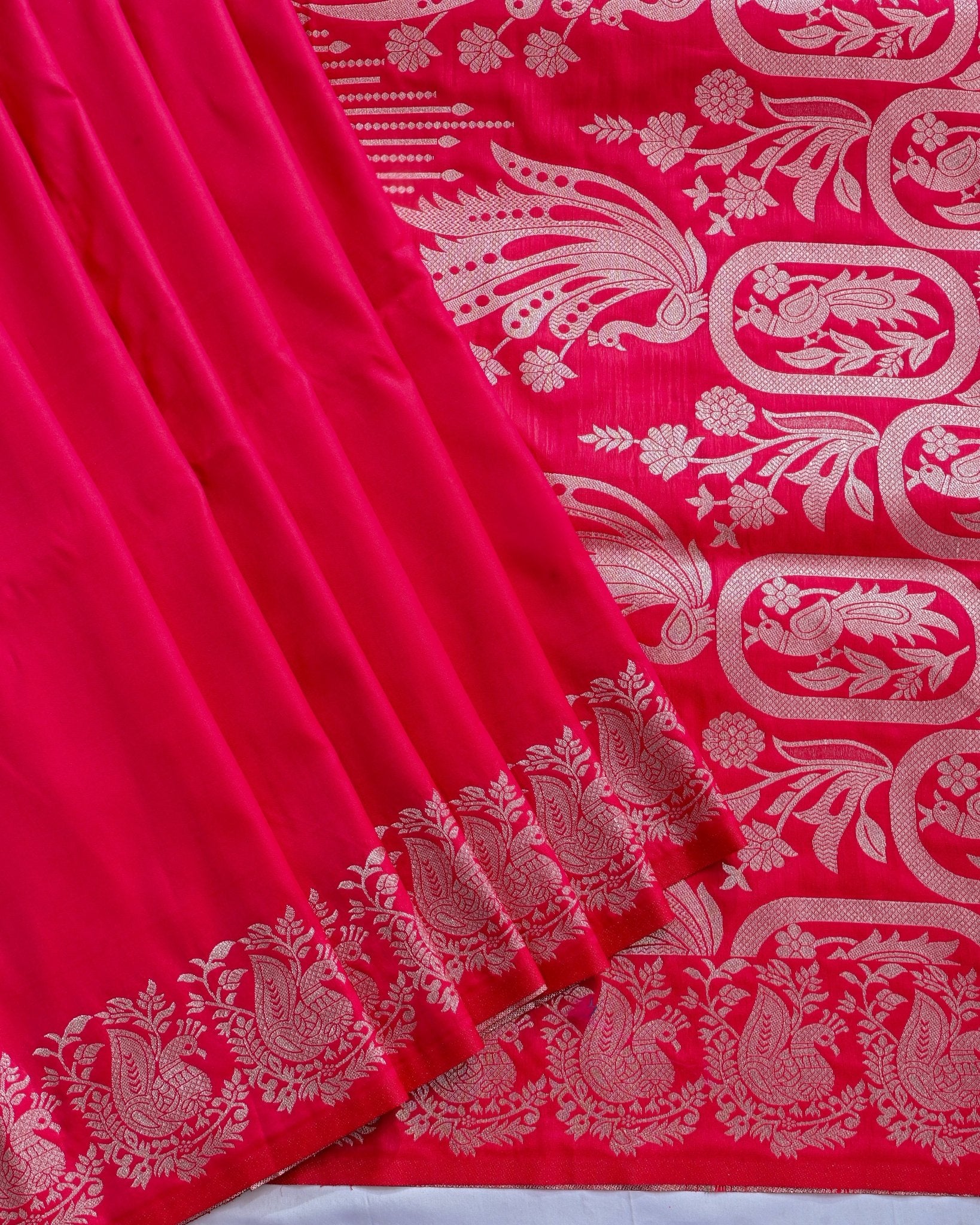 Pink Silk Banarasi Saree - Shop Vastram