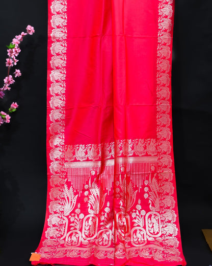 Pink Silk Banarasi Saree - Shop Vastram