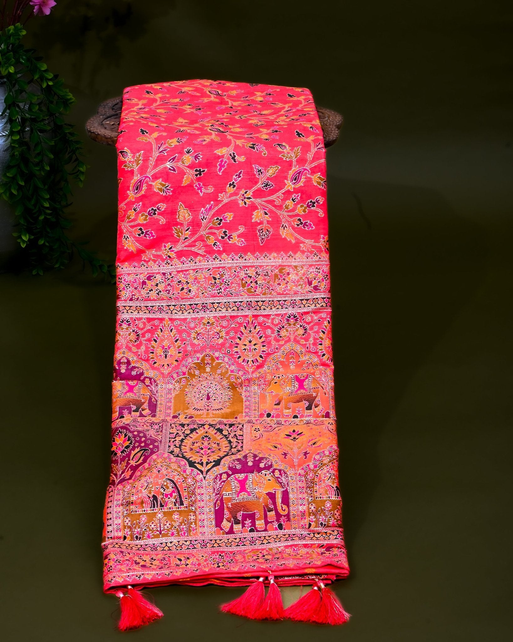 Pink Silk Banarasi Saree - Shop Vastram