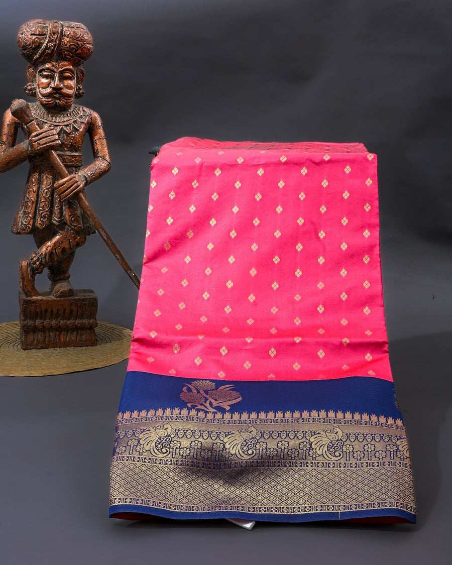Pink Silk Banarsi Saree - Shop Vastram