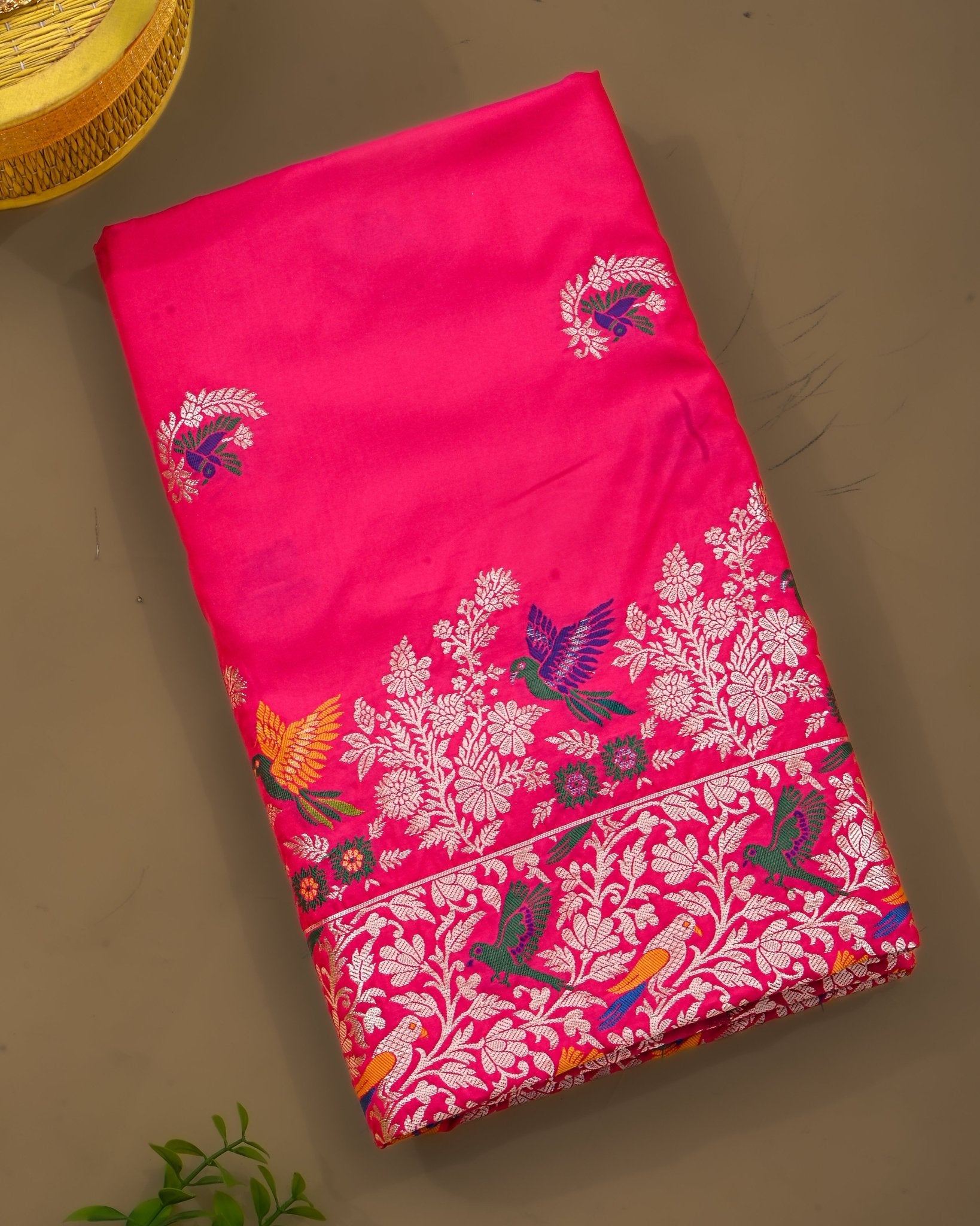 Pink Silk Banarsi Saree - Shop Vastram