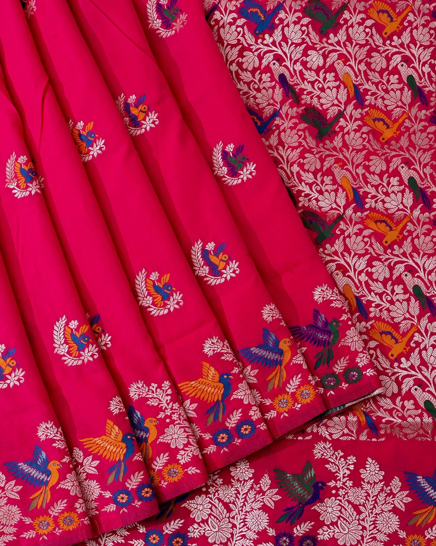 Pink Silk Banarsi Saree - Shop Vastram