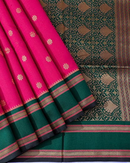 Pink Silk Banarsi Saree - Shop Vastram
