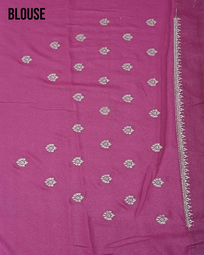 Pink Silk Embroidery Saree - Shop Vastram