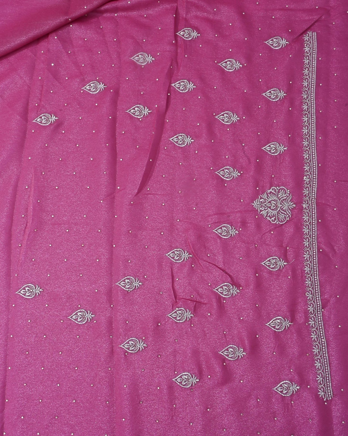Pink Silk Embroidery Saree - Shop Vastram
